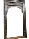 Antique Hand-Carved Indian Arch Old World Architectural Doorway 110x63