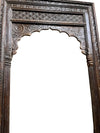 Antique Hand-Carved Indian Arch Old World Architectural Doorway 110x63