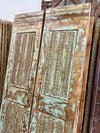 Antique French Style Barn Door Blue Vintage Wood Sliding Double Door 80x41