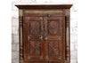 Antique Armoire Earthy Brown Patina Sunrays Carved Accent Cabinet 65x38