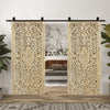 Floral Lattice Carved Door Panel Vintage Sandwash Sliding Room Divider 80