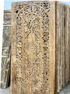 Vintage Floral Lattice Carved Sliding Door Wooden Closet Door Panels 80x36