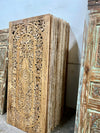 Vintage Floral Lattice Carved Sliding Door Wooden Closet Door Panels 80x36