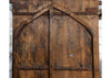 Antique Indian Door Brown Teak Wood Hand Carved Arch Door 108x45