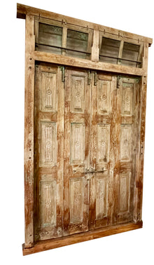  Antique Doors Carved Exterior Teak Veranda Double Hinged Door Original Hardware