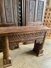 Antique Console Table Column Leg Farmhouse Entryway Table TV Stand