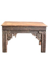 Ornate Carved Console Table TV Stand Vintage Washed Wood Entryway Table