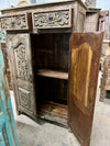 Antique Armoire Floral Carved Storage Wardrobe Cabinet