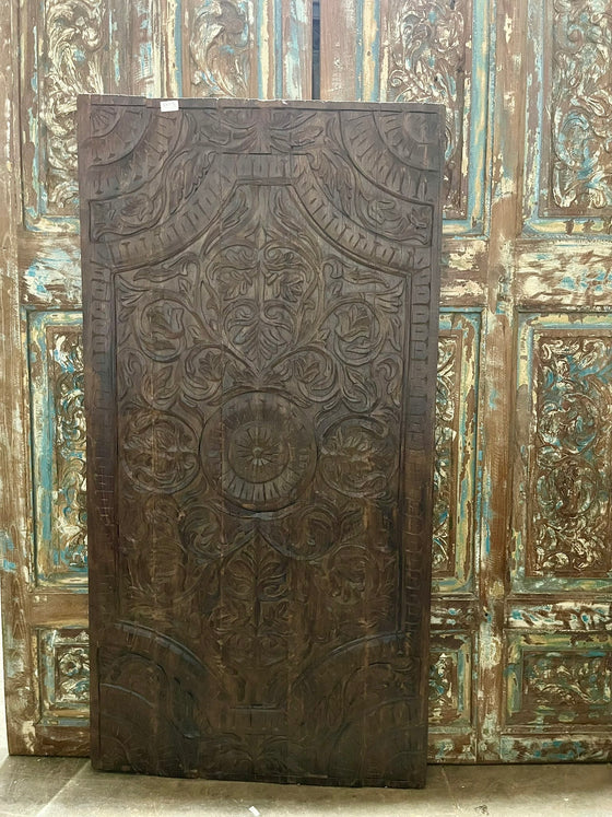 Antique Lotus Carved Wall Panel Hand Carved Wood Wall Decor 60x36