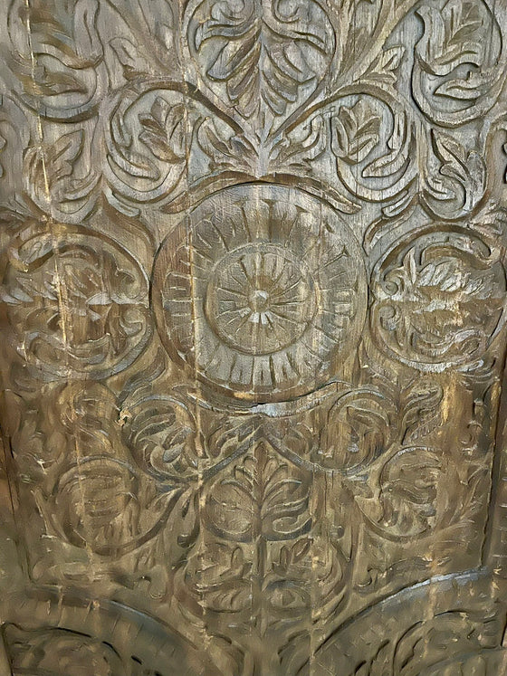 Antique Lotus Carved Wall Panel Hand Carved Wood Wall Decor 60x36