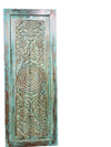 Antique Sliding Barn Doors Blue Floral Carved Wood Farmhouse Doors 80x30