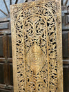 Vintage Lotus Door Panel Wooden Lattice Carved Farmhouse Barn Door 80