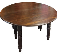  Antique Indian Teak Round Dining table 8 Seater, Round Farmhouse Table, 8 Pillar Legs