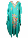 Womens Maxi Kaftan Dress, Sea Green Kaftan L-3XL