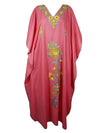 Ari Embroidered  Kaftan Pink holiday Caftan Dresses   L-4XL