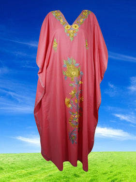 Ari Embroidered  Kaftan Pink holiday Caftan Dresses   L-4XL