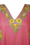 Ari Embroidered  Kaftan Pink holiday Caftan Dresses   L-4XL