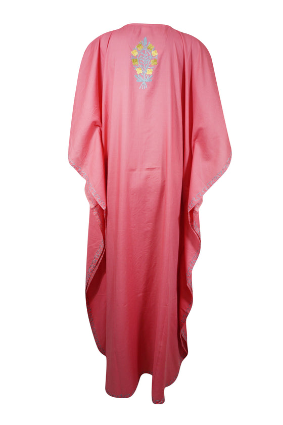 Ari Embroidered  Kaftan Pink holiday Caftan Dresses   L-4XL