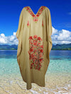 Womens Kaftan Maxidress, Persian Orange Embroidered Caftan L-2XL