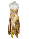 Women Summer Dress Yellow Beige Dresses S/M