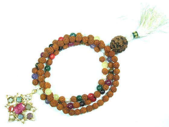 Nine Planet Yoga Mala Navratna Stone Japa Mala Beads