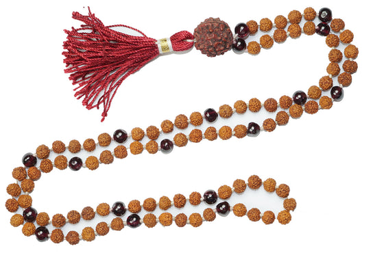 VEDAMALA Buddhist Mala beads Necklace Knotted 108 Garnet AMBITION