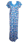 Caftan Maxi Dress, Caftan, Boho Blue White Floral M